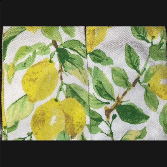 🎉HP🎉Lauren Ralph Lauren 8pc Lemon Kitchen Set—4 Towels 2 mats 2 mini mitts🍋 - Picture 3 of 15